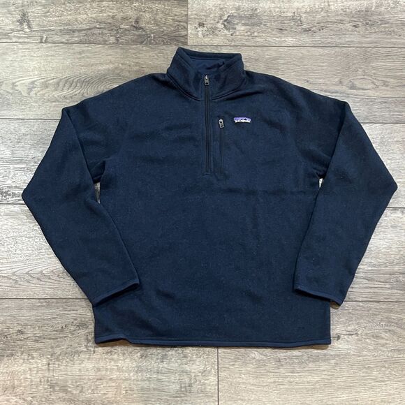 Patagonia Better Sweater Navy Blue 1/4 Zip Fleece - Men's Size Medium - Picture 1 of 7